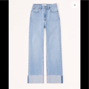 Abercrombie high rise 90s relaxed jean medium with cuff hem